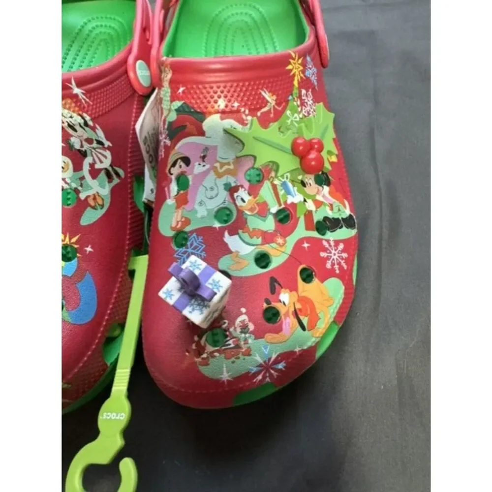 Men's 11 Crocs Disney Classic Christmas Clog 209363 3E8 Red and Green